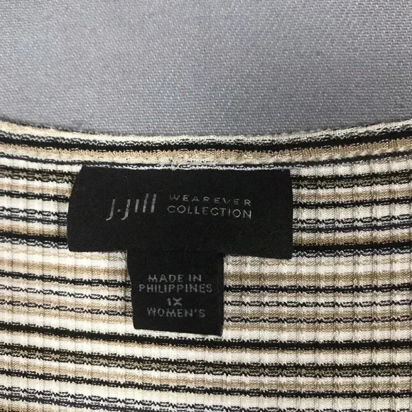 J Jill Wearever Size 1X Sleeveless Shift Tank Dress Side Slits Stretch Ribbed - Picture 11 of 14